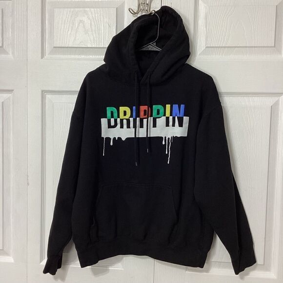 Fashion NOVA DRIPPIN Graphic Hoodie Sweatshirt Black L - Picture 1 of 7